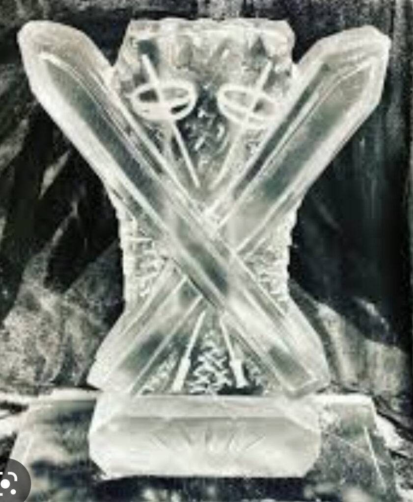 Apres Ski Ice Luge / Ski Themed Ice Sculpture