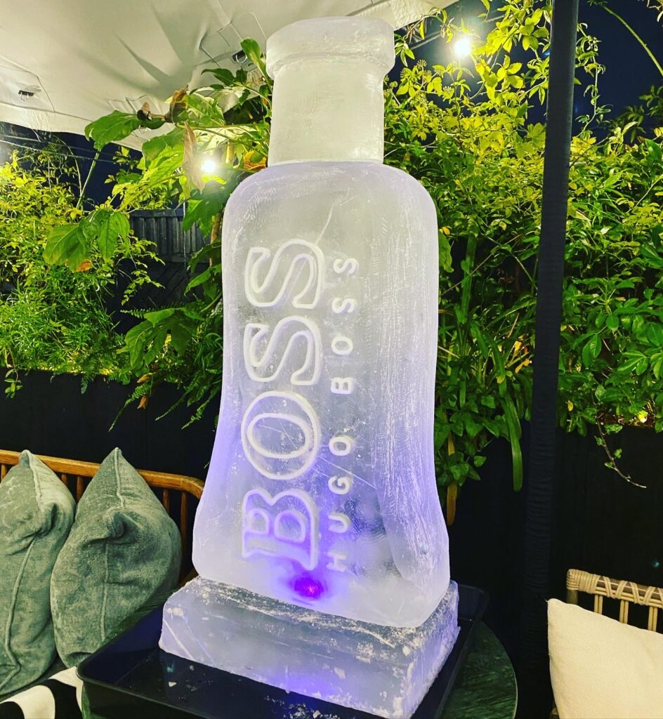 Hugo Boss Ice Sculpture / Perfume Bottle Ice Sculpture / Bottle Ice Sculpture / London Ice Sculpture