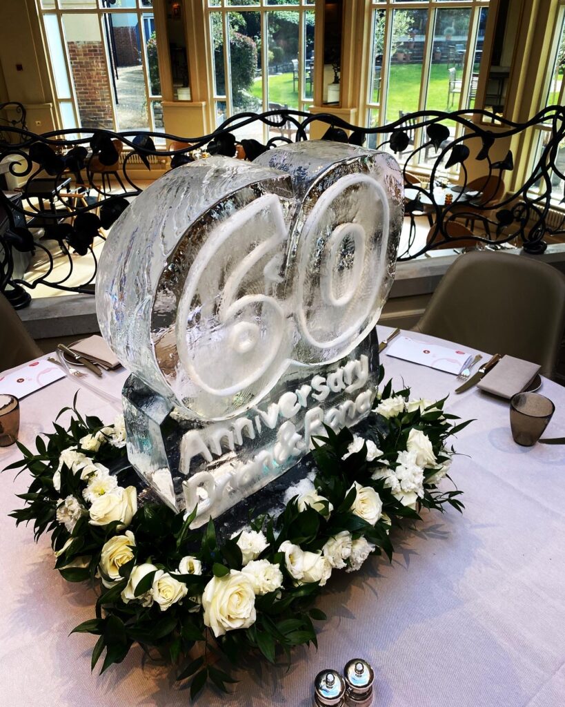 60th anniversary / Anniversary ice sculpture / 60 ice sculpture