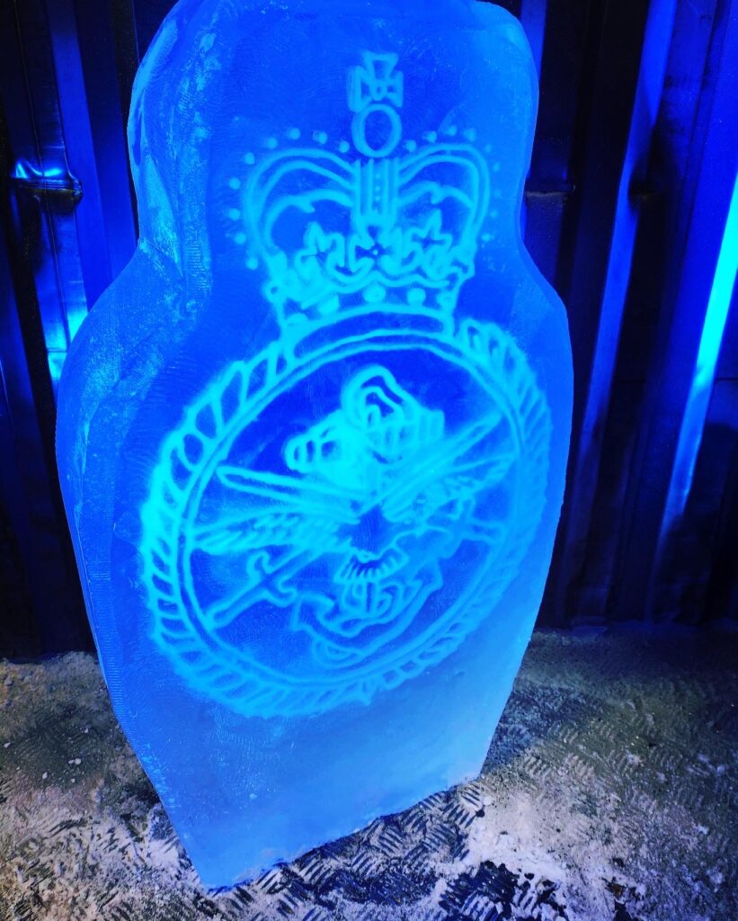 Tri Service Crest Ice Luge / Tri Service Crest / Military Ice Luge / Military Ice Sculpture / Military Vodka Luge