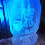 Swift and Bold / Rifles Regiment / Rifles Ice Luge / Rifles Ice Sculpture / Military Crest Ice Sculpture / Rifles Vodka Luge / Army Vodka Luge