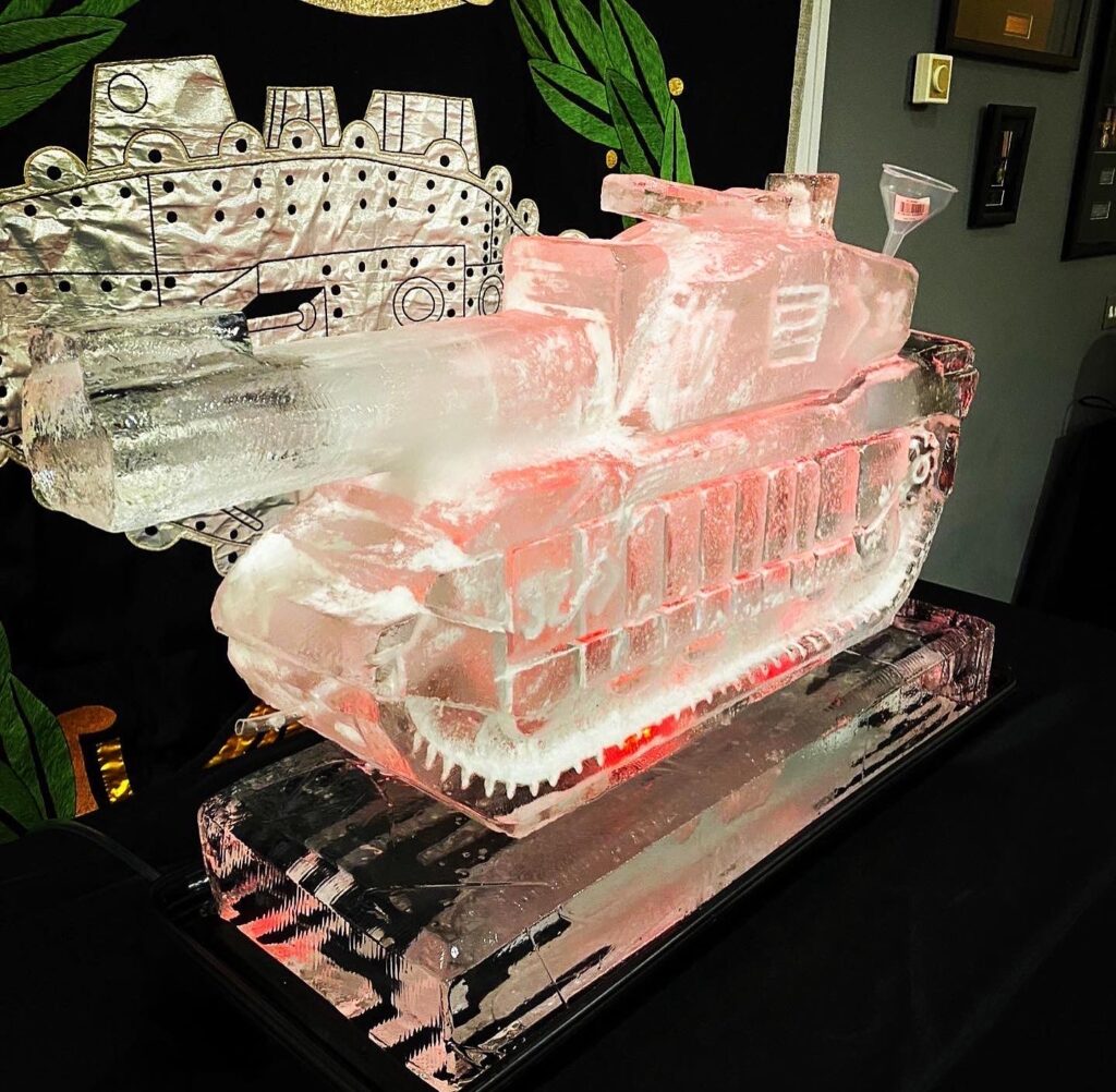 CHallenger Tank Ice Luge / Challenger Tank / Challenger Tank Ice Sculpture / Royal Tank Regiment / Royal Tank Regiment Ice Luge