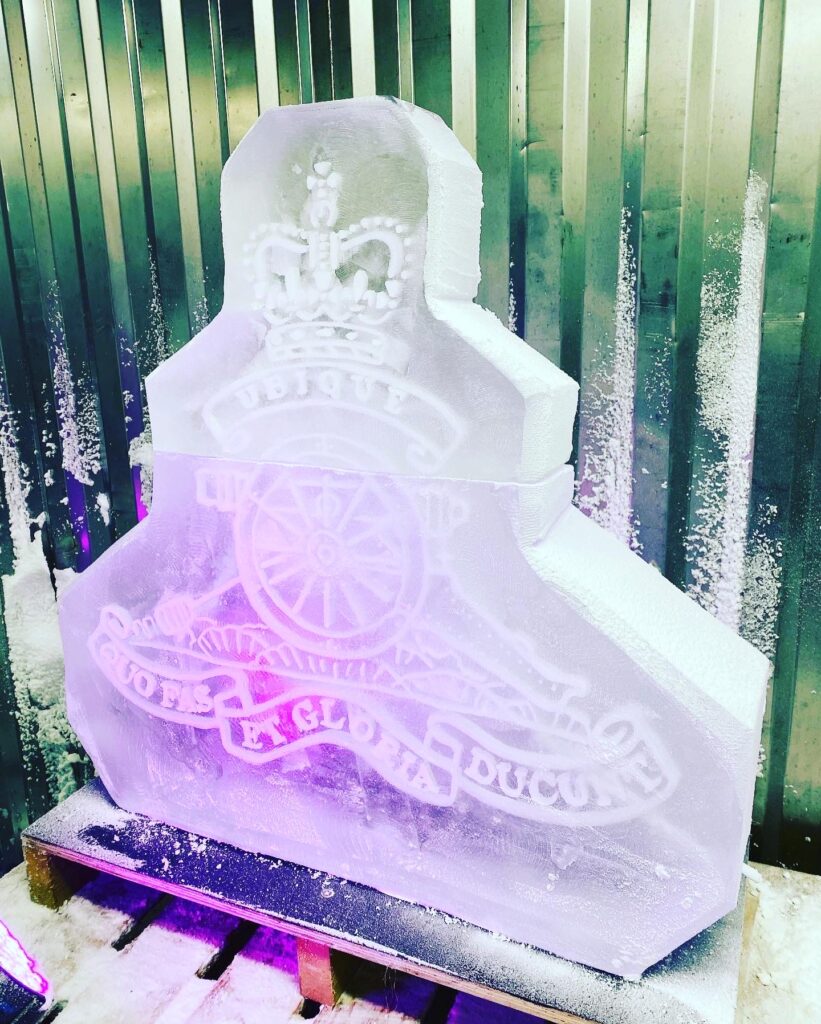 Royal Artillery Ice Luge / Royal Artillerty Ice Sculpture / Military Ice Luge / Cannon Ice Sculpture