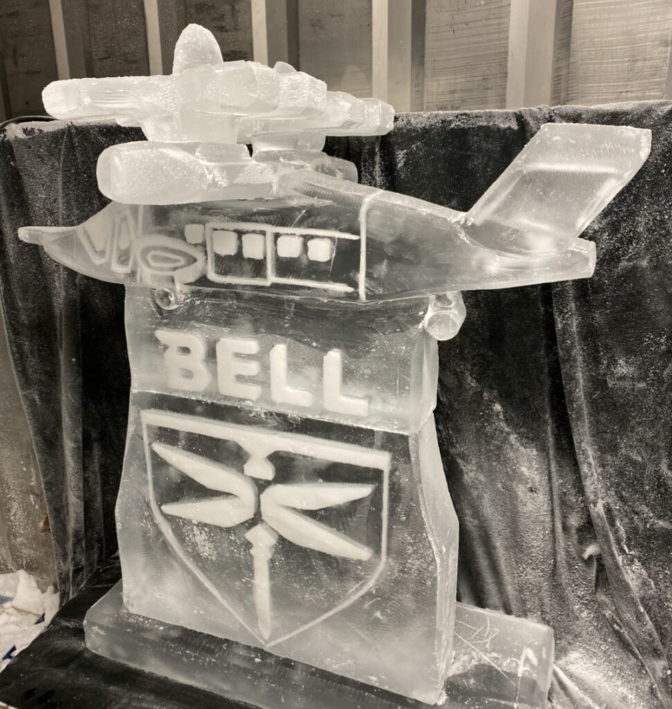 Bell Flight / Helicopter Ice Luge / Helicopter Vodka Luge / Helicopter Ice Sculpture