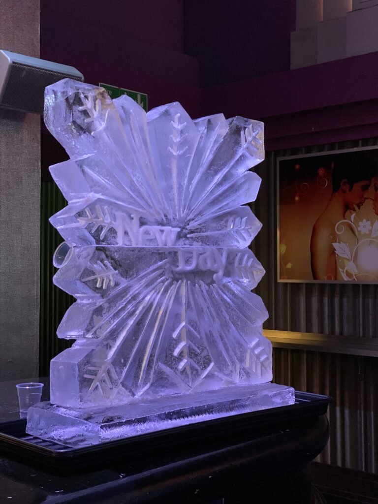 Snowflake Ice Luge /Snowflake Ice Sculpture / Snowflake Vodka Luge / Yorkshire Ice Sculpture