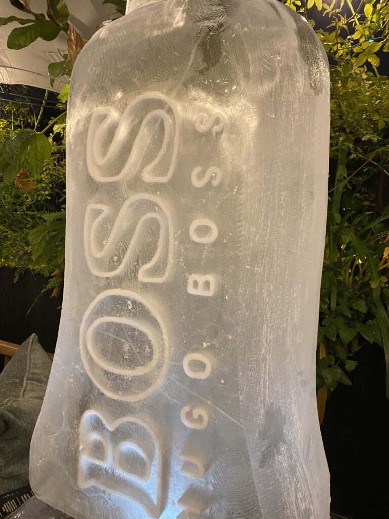 Hugo Boss Ice Sculpture / Perfume Bottle Ice Sculpture / Bottle Ice Sculpture / London Ice Sculpture