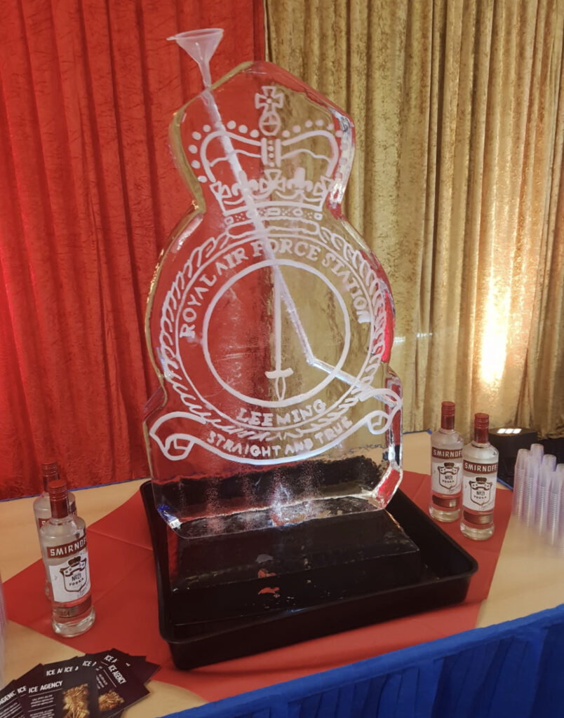RAF Leeming / RAF Crest Ice luge / RAF ice sculpture