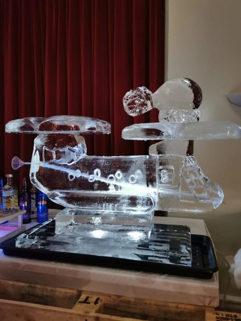 Chinook ice sculpture / Chinook ice luge at RAF Odiham