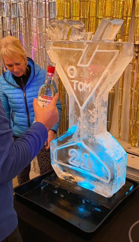 Martini Glass Ice Luge / Birthday Ice Luge