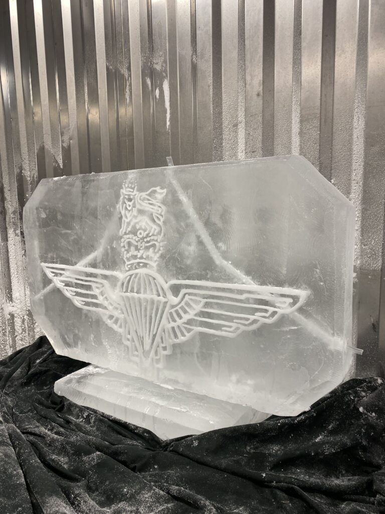 Parachute Regiment vodka luge at Merville Barracks in Colchester - paras ice luge