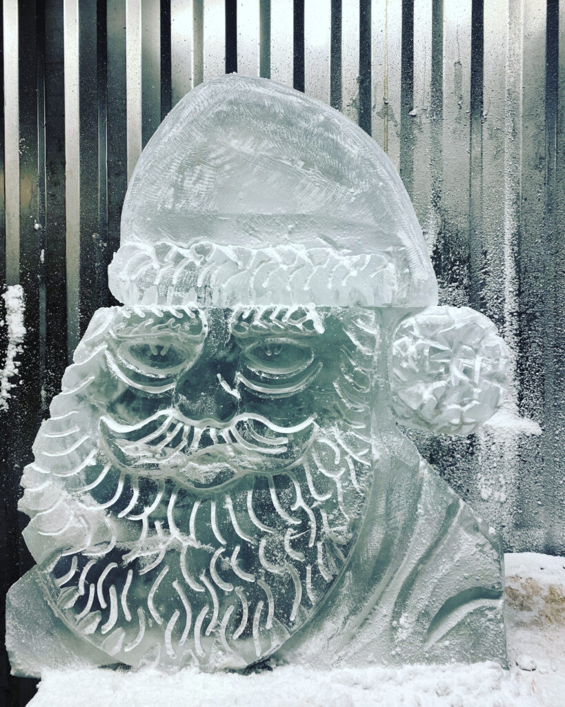 Santa ice luge / Santa ice sculpture Eastbourne