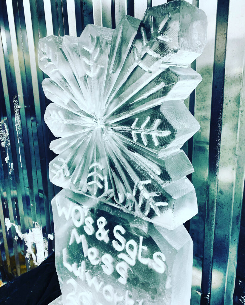 Snowflake ice luge / Snowflake ice sculpture