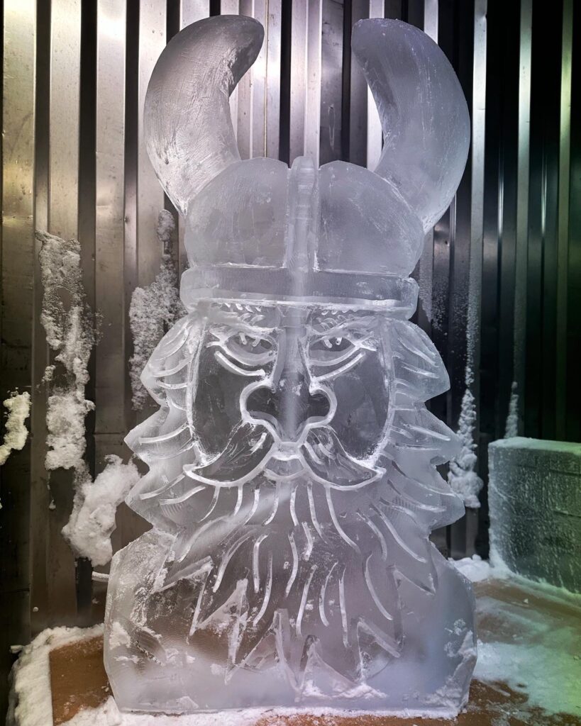 Viking ice luge, Viking ice sculpture