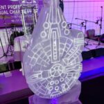 Millenium Falcon, Star Wars sculpture, Star Wars ice luge, Star Wars vodka luge