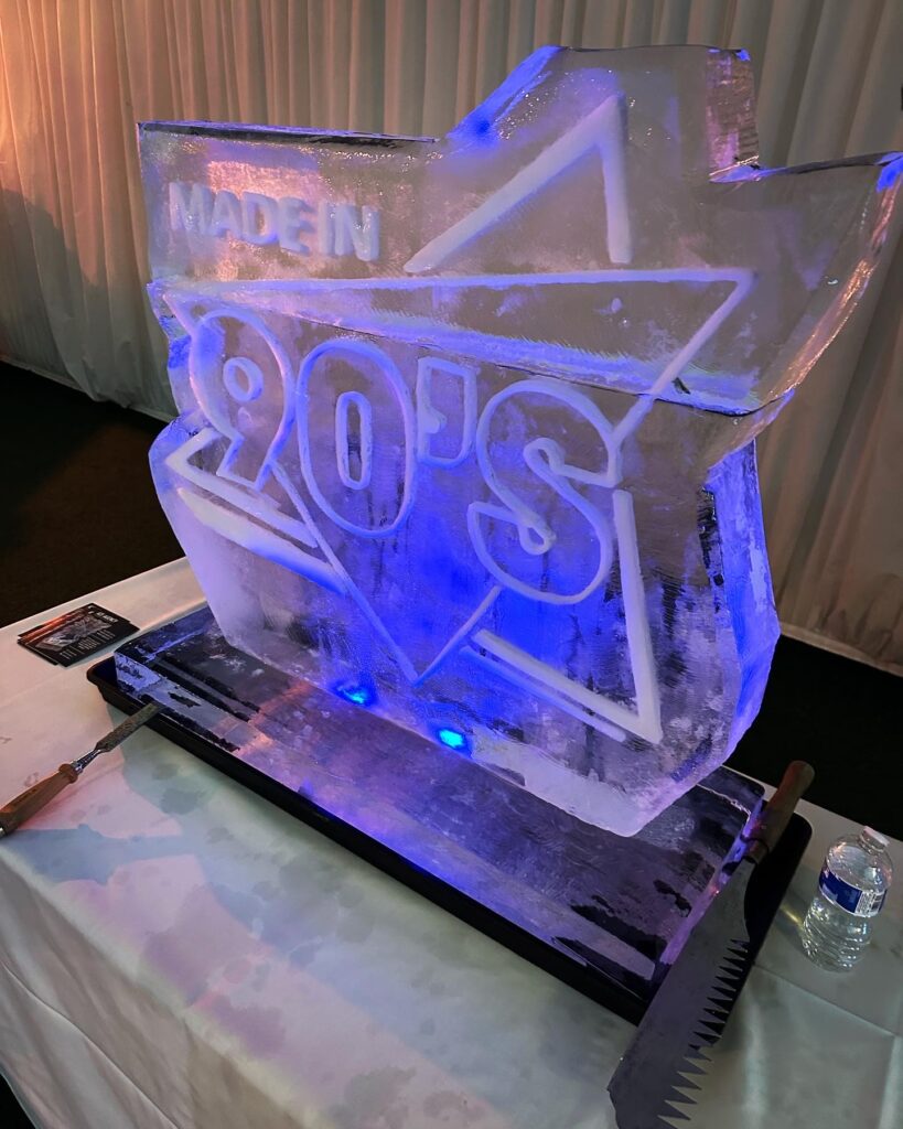 Made In The 90's party ice sculpture luge