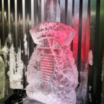Royal Marines ice luge, Commandos, Sykes Fairburn dagger, Royal Marines ice sculpture