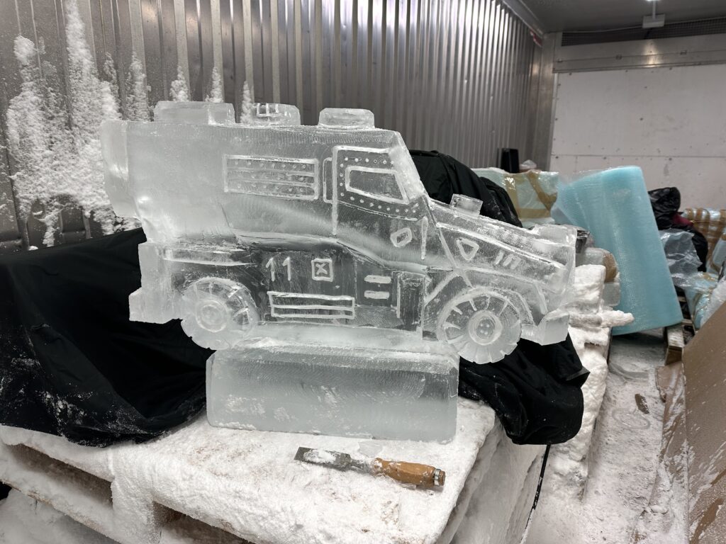 Foxhound vehicle, Royal Anglian ice luge, military ice luge,