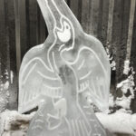Cormorant sculpture, bird ice sculpture, Shrivenham sculpture