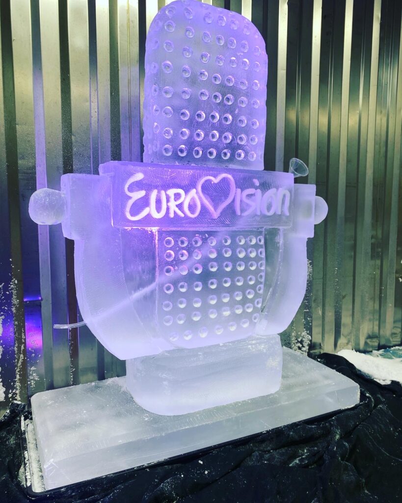 Eurovision ice luge, Eurovision sculpture, Eurovision Party Ice Luge