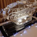 CRARRV, CRARRV sculpture, challenger tank ice luge, tank ice luge, tank sculpture