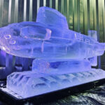 Submariner sculpture, submarine ice luge, submarine ice sculpture, faslane sculpture, Vanguard submarine
