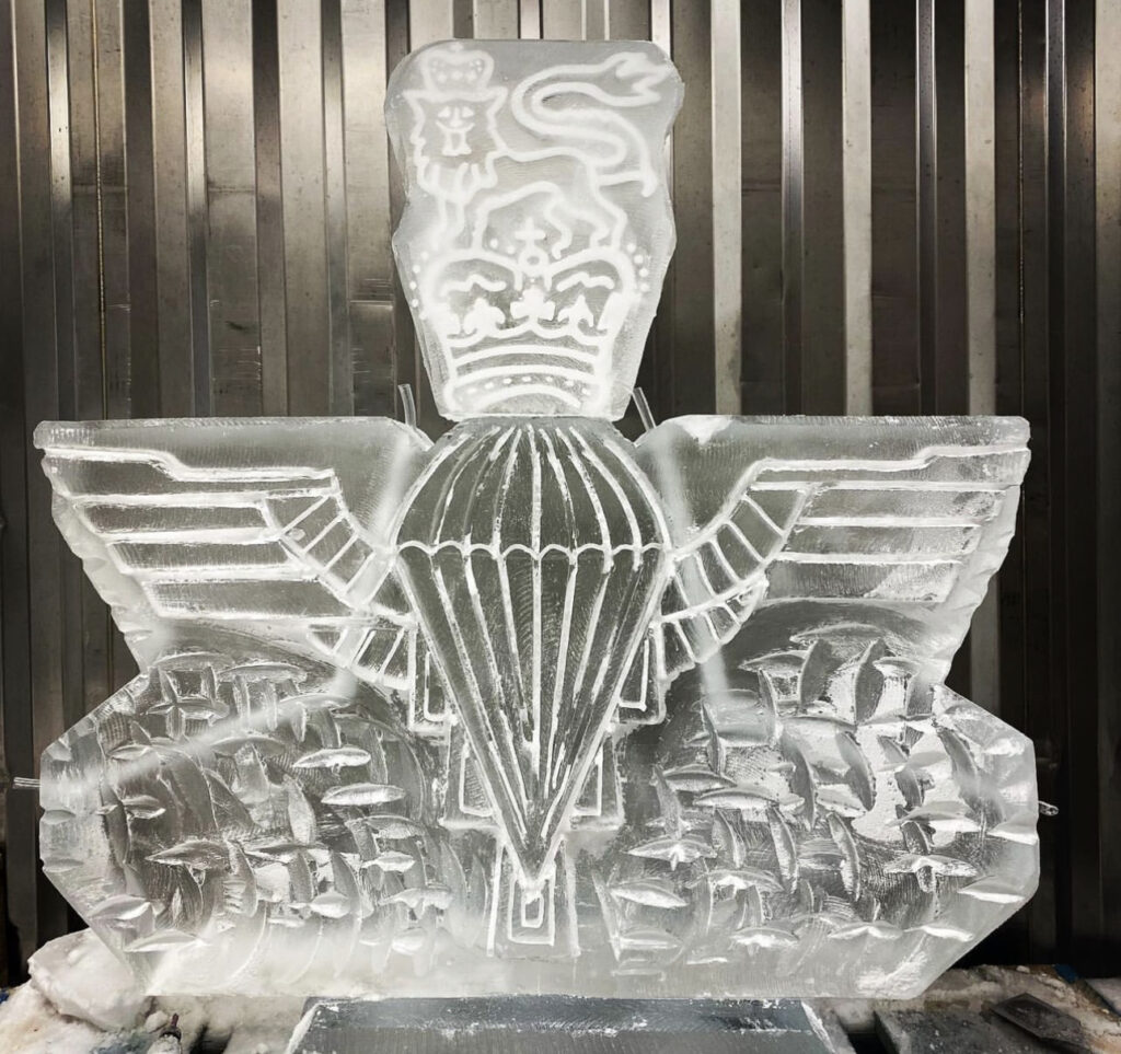 Para ice luge, Parachute Regiment sculpture, Paras ice luge