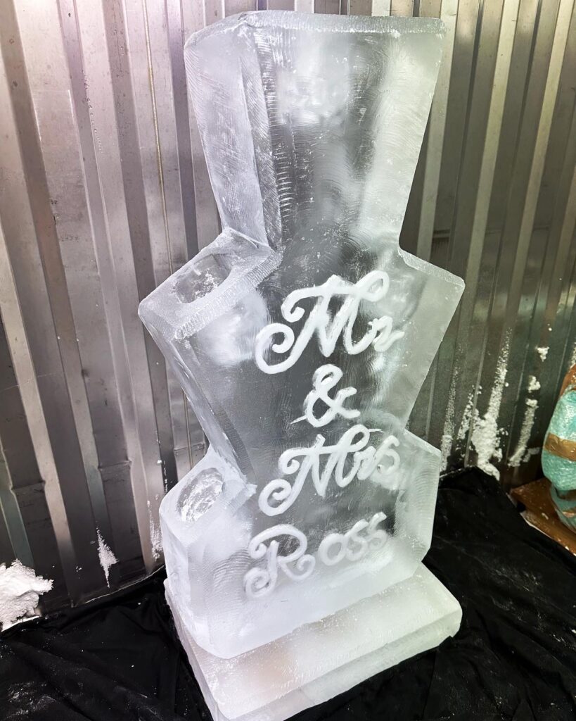 Champagne Bottle Holder ice sculpture for wedding