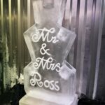 Champagne Bottle Holder ice sculpture for wedding