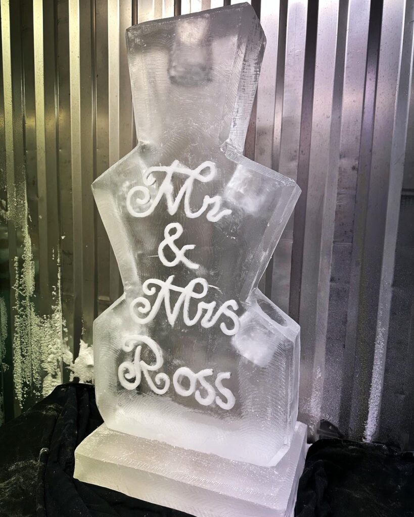 Champagne Bottle Holder ice sculpture for wedding