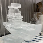 HMS Prince of Wales aircraft carrier ice sculpture luge