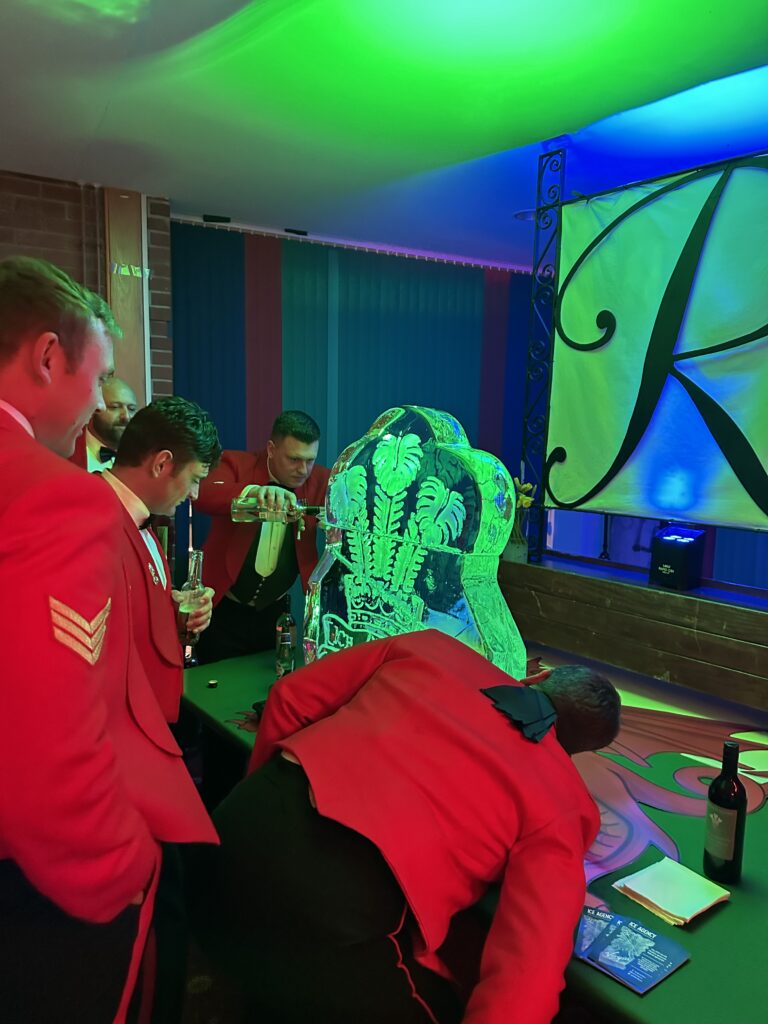 Royal Welsh ice luge at mess function