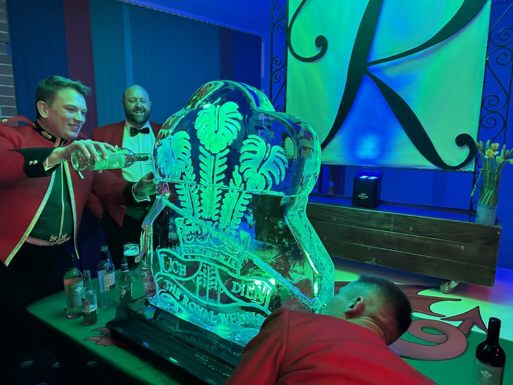 Royal Welsh ice luge in use, Tidworth ice luge