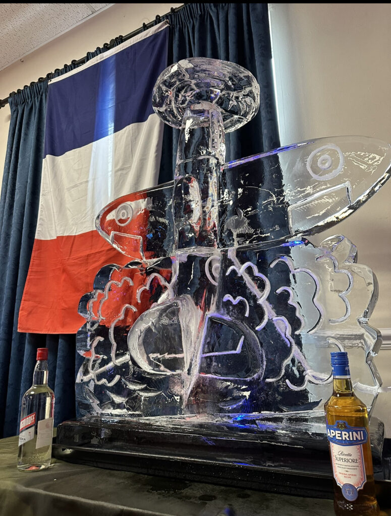 Spitfire ice sculpture luge