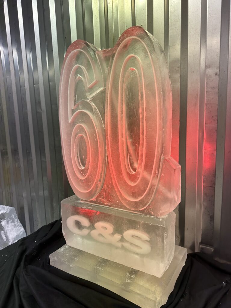 60 ice sculpture vodka luge lit red