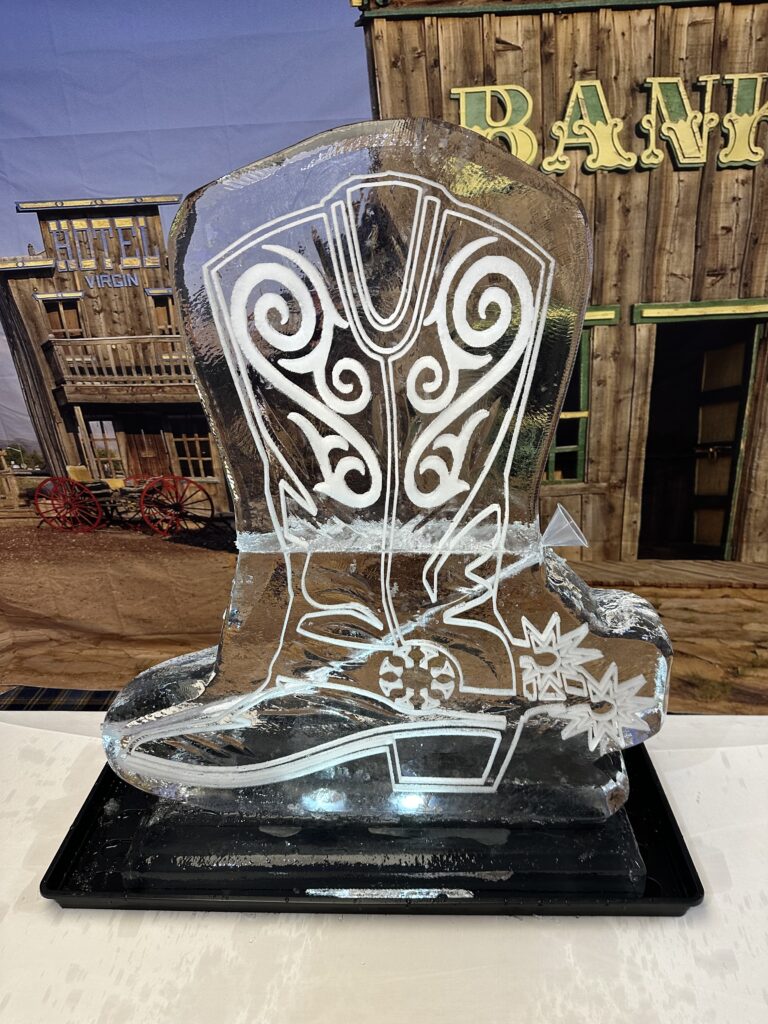 cowboy boot ice luge