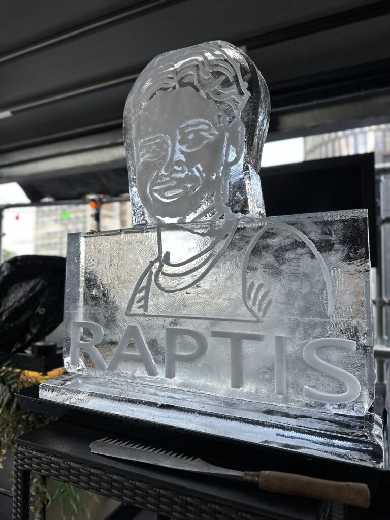 5 Guys FC Football ice sculpture