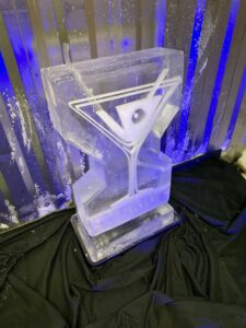 Martini glass vodka luge