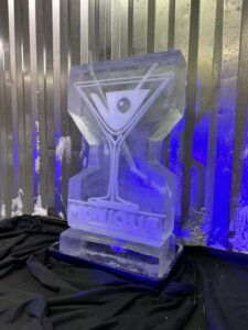 Martini Glass ice luge for birthday party