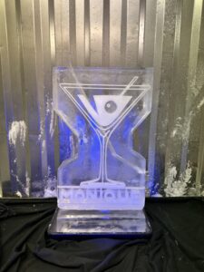 Martini Glass ice sculpture vodka luge