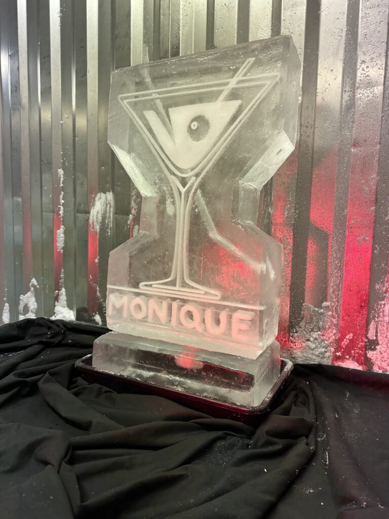 Martini Glass vodka luge lit red