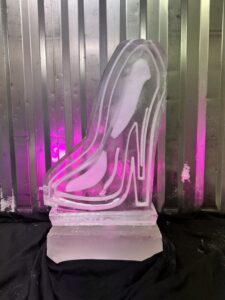 Stilleto ice sculpture vodka luge