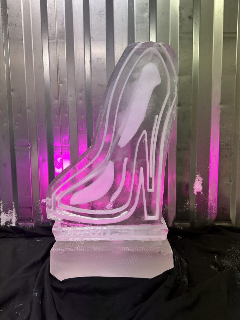 Stilleto ice sculpture vodka luge