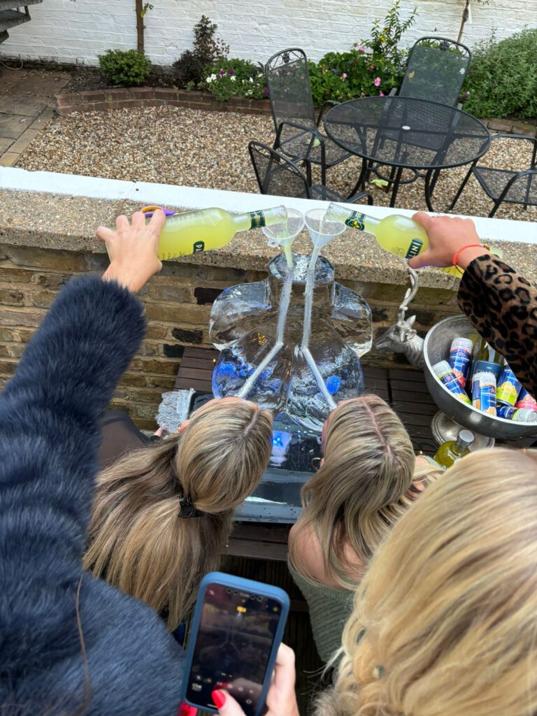 Boobs vodka ice luge