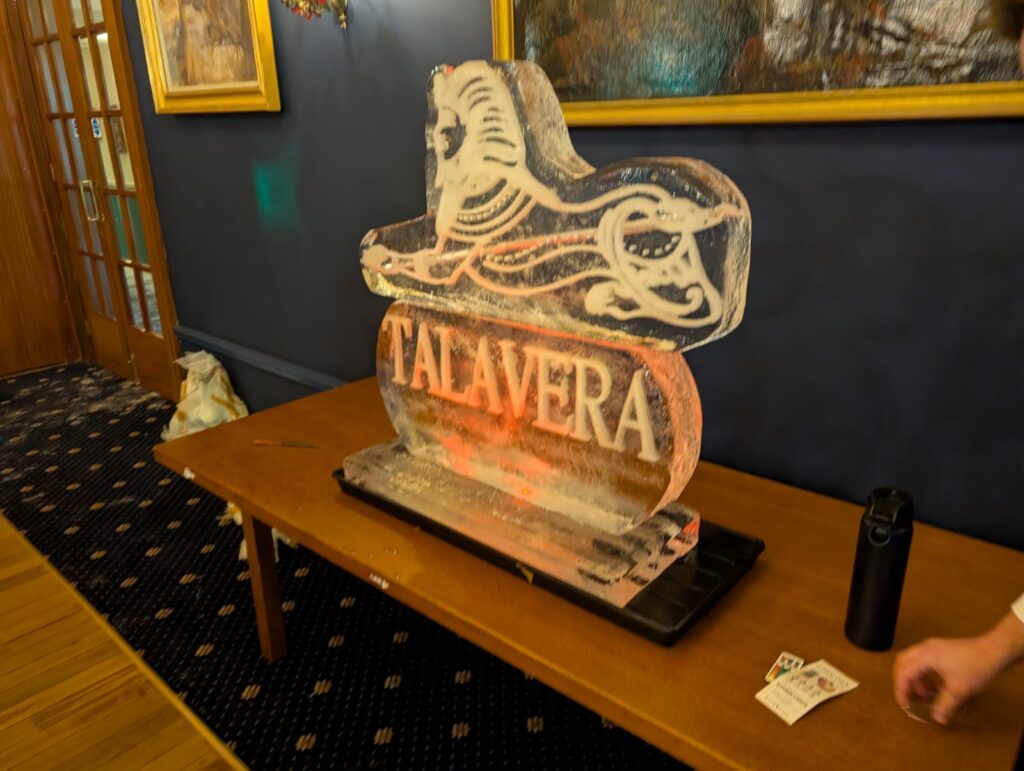 Talavera Sphinx ice sculpture vodka luge for 2nd Battalion Royal Anglian Regiment in Leicestershire
