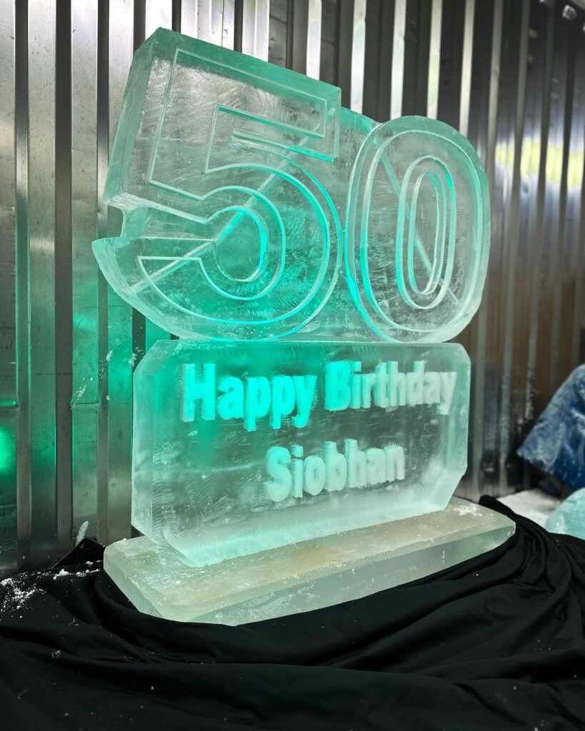 50 Happy Birthday Ice Luge 1mx1m