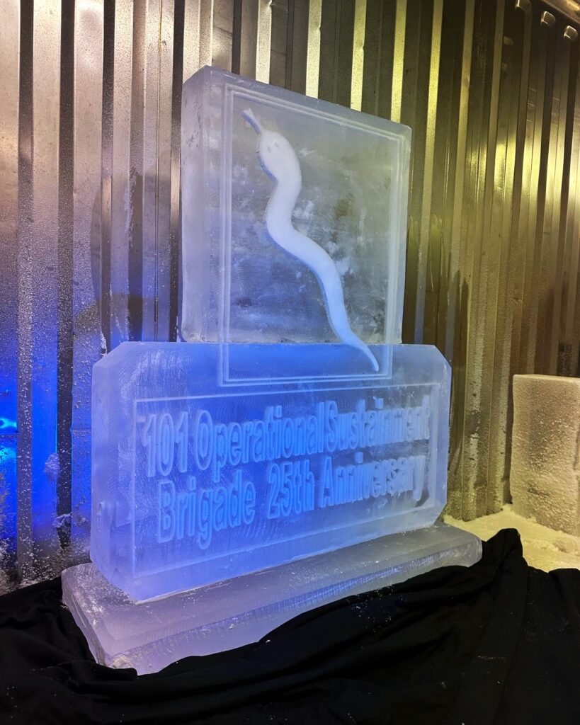 101 Operational Sustainment Brigade Ice Sculpture vodka luge in Hampshire