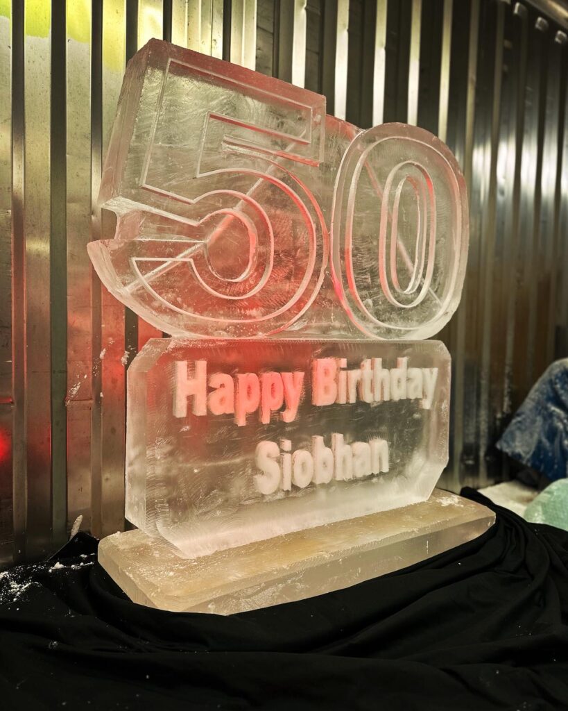 50 Happy Birthday Ice Luge 1mx1m