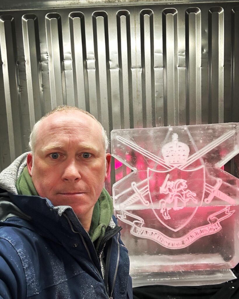 Warminster Garrison ice luge - Warminster Garrison vodka luge - Army vodka luge