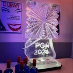 Snowflake vodka luge ice sculpture at Portsmouth guildhall