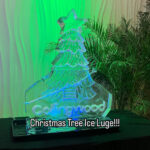 Christmas Tree ice sculpture luge in Newcastle for Collingwood